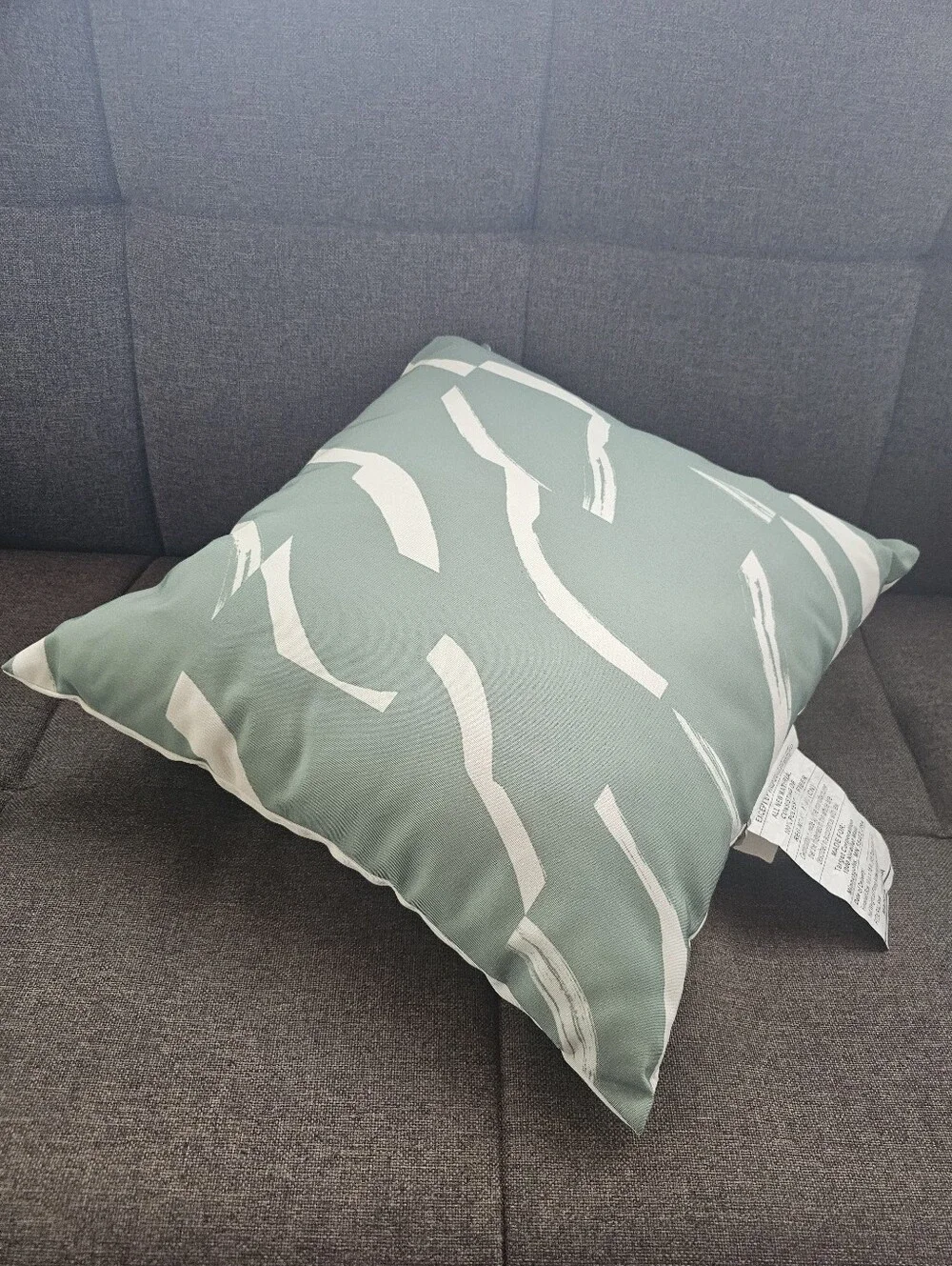 Set Of 2 Room Essentials Sage Green & White Abstract Throw Pillows 18x18 Square